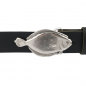 Preview: Design Gürtelschnalle Flunder von Umjubelt, Fashion Style, unisex, nickelfrei, Fisch, silber, für Gürtel bis 4 cm Breite